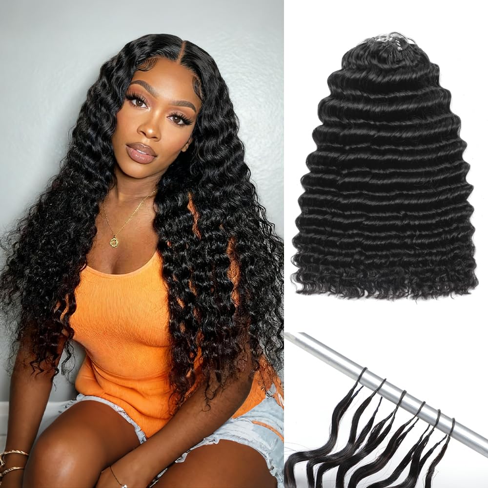 Miracle Knots Crochet Hair - 18 Inch Deep Wave Human Hair for Black Women | 125g, 100 Strands, Reusable