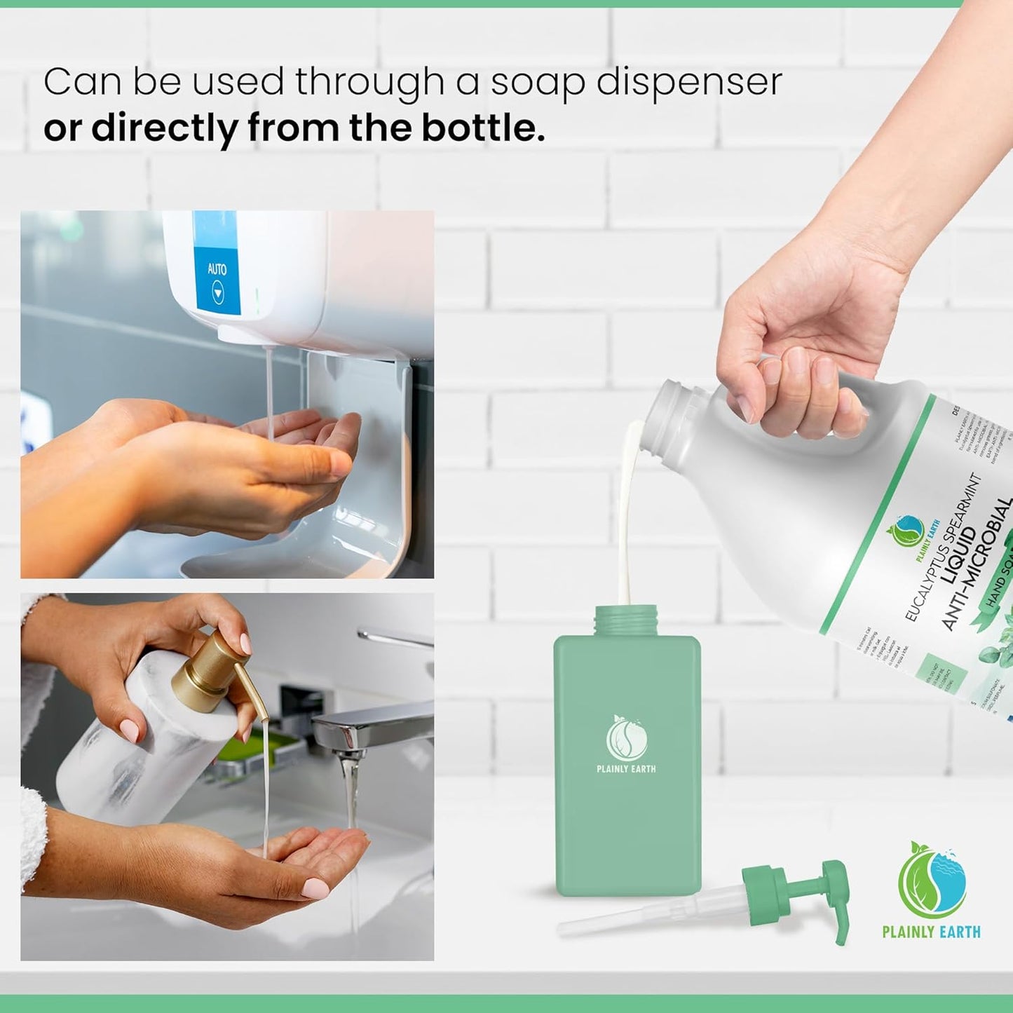 AntiMicrobial Hand Soap - Eucalyptus Spearmint Liquid Refill | 64 oz, Gentle & Moisturizing Formula