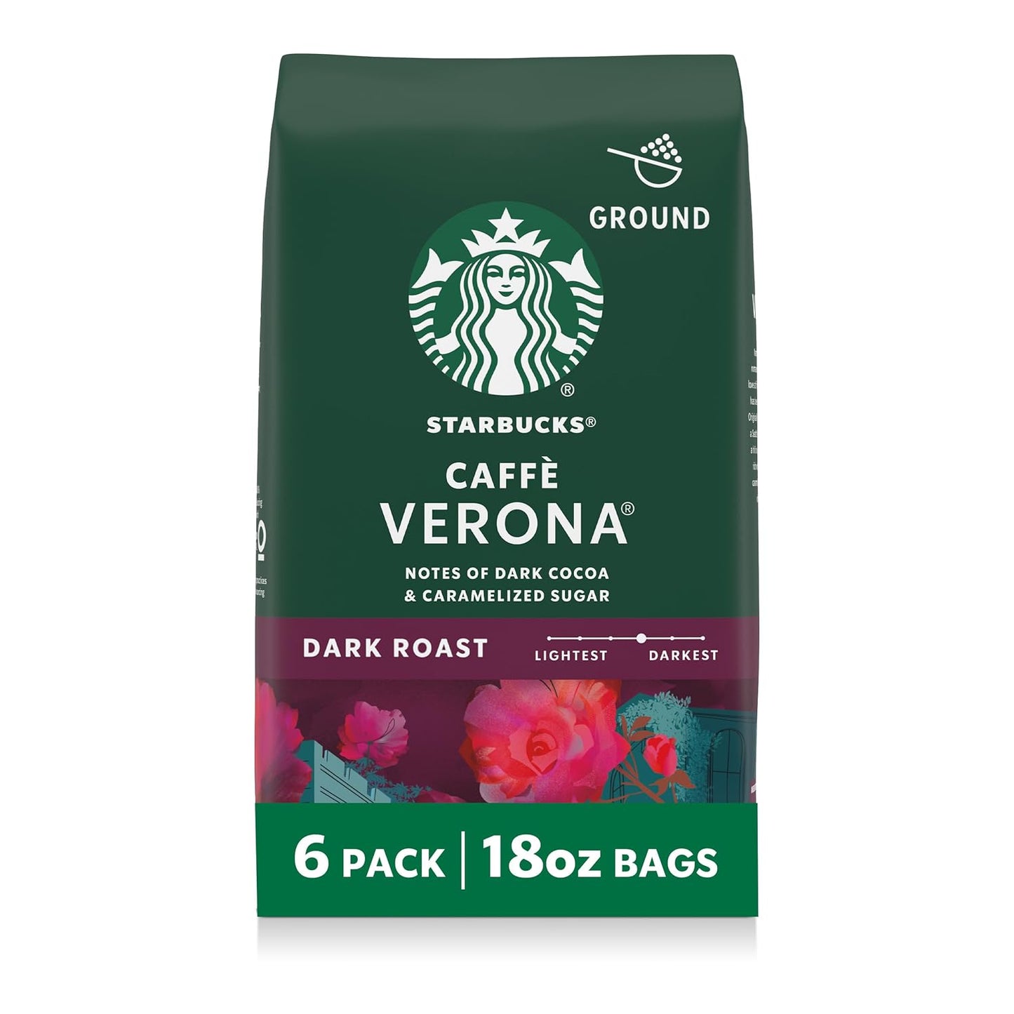 Starbucks Ground Coffee - Dark Roast Italian Blend | 100% Arabica, 18 oz Bag