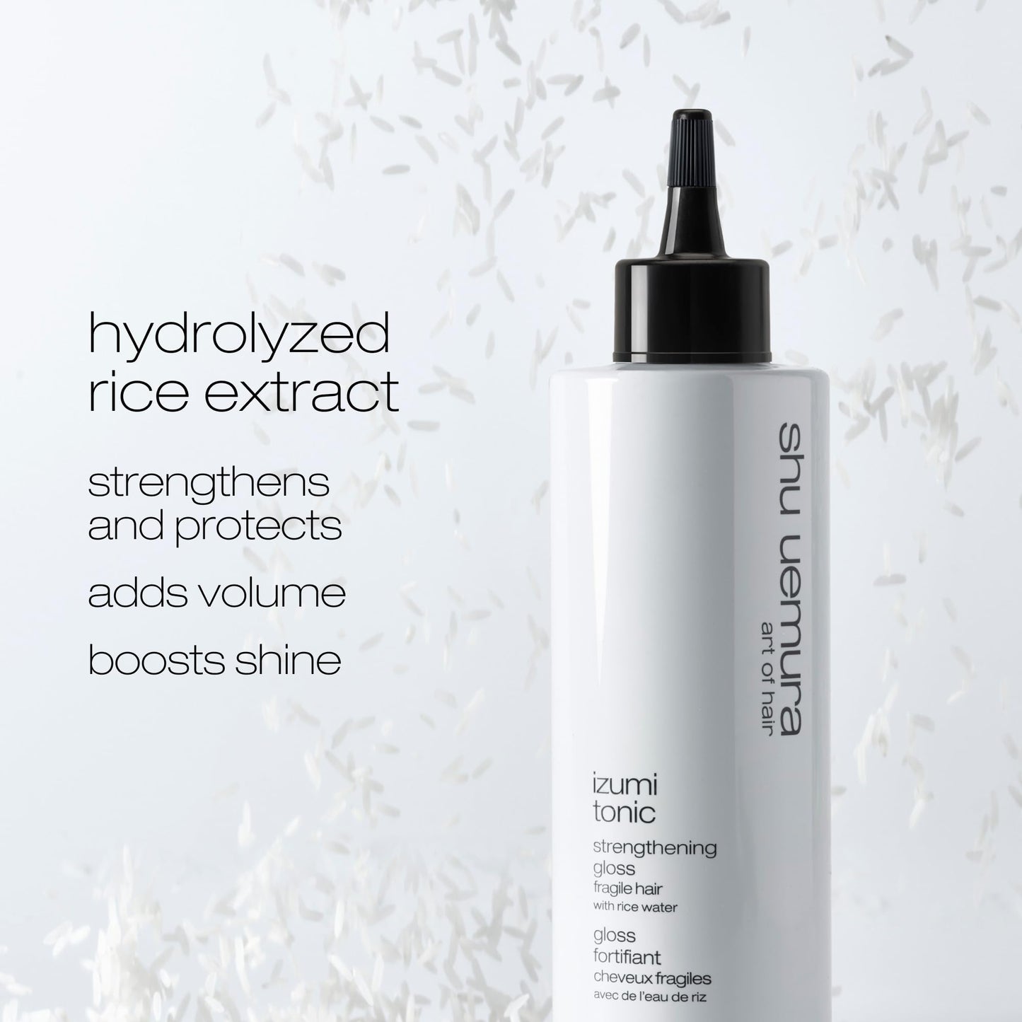 shu uemura art of hair Izumi Tonic Strengthening Gloss - Reduces Breakage and Adds Shine, Nourishes with Japanese Rice Water, 6.7 Fl Oz
