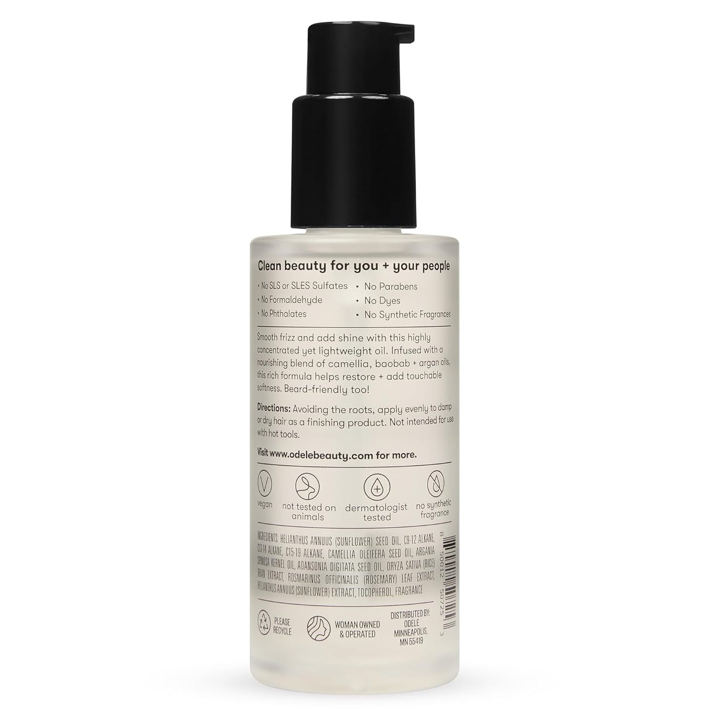 Odele Hair Oil - Lightweight Baobab & Argan Oil for Frizz Control | 1.7 Fl Oz, All Hair Types
