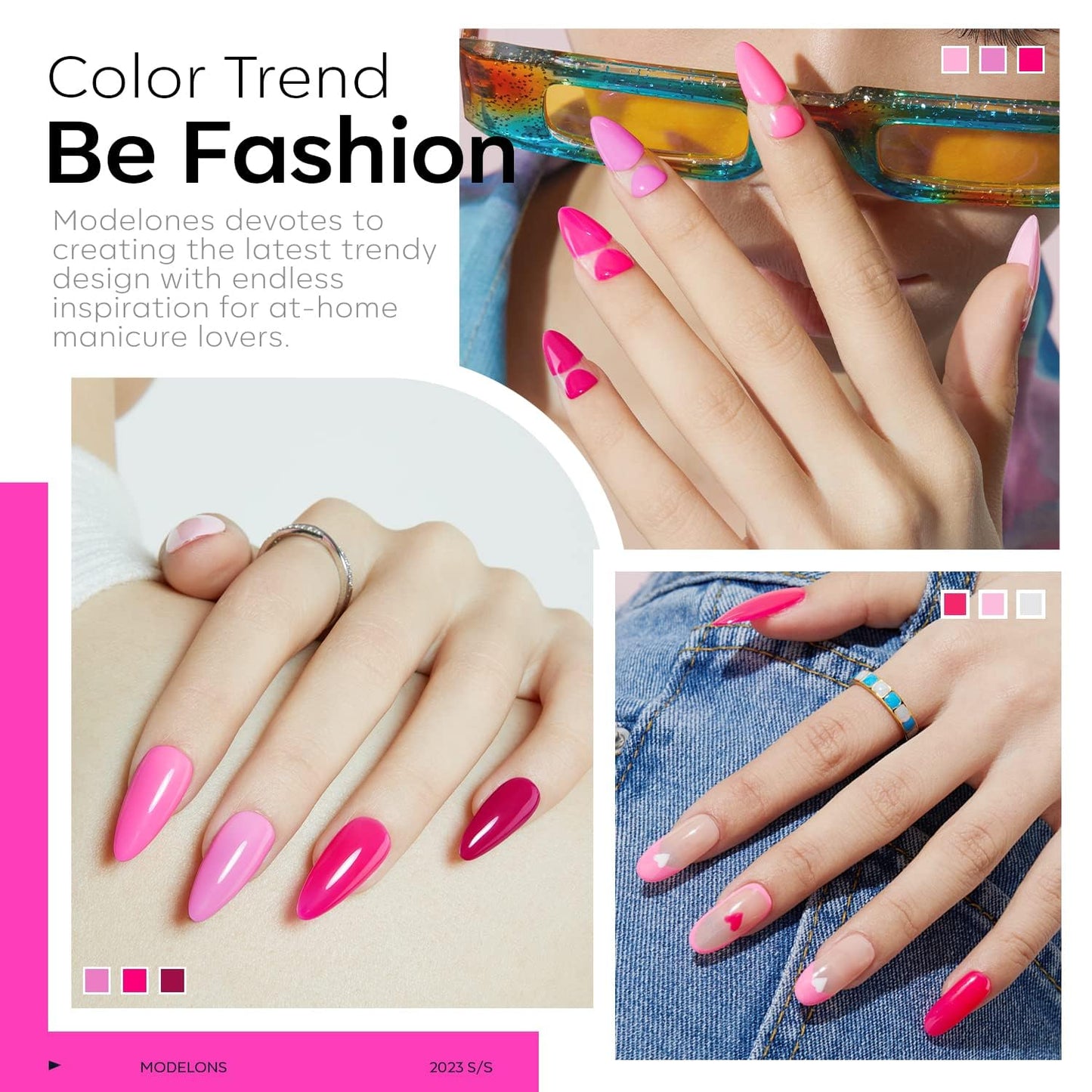 Pink Gel Nail Polish Set - 6 Pastel Colors for Summer & Spring | LED Nail Art Kit for DIY Lovers