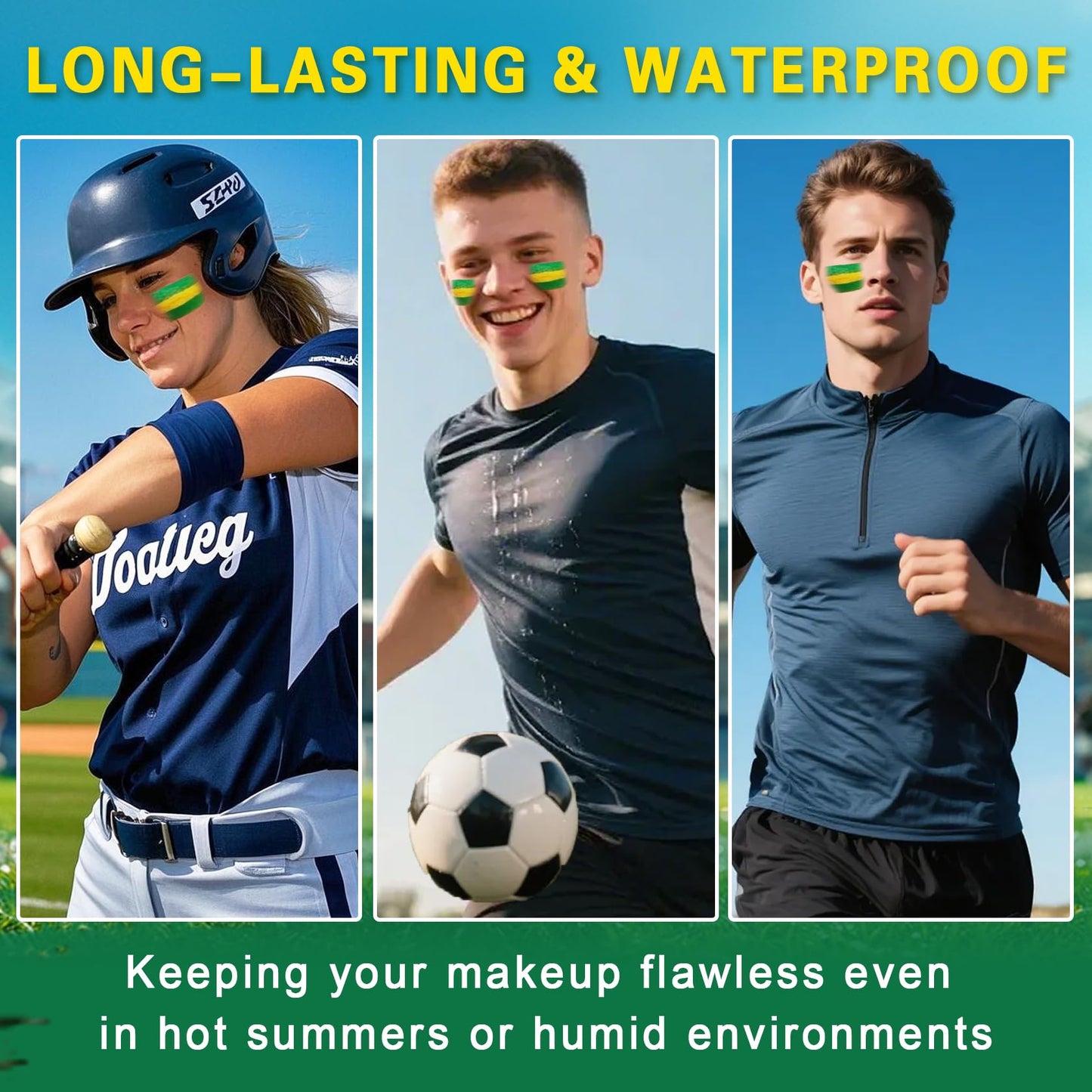 LZXLUKGIR Green Yellow and Green Face Body Paint Eye Black Stick,02 Brazil