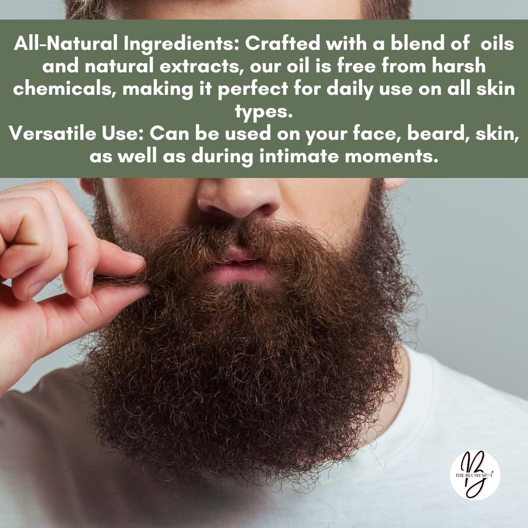 The Blush Spot - Men's Beard Body Balls Oil - Men's triple threat Oil - All-Natural - Softens, Strengthens, and Nourishes Hair & Skin 1 oz