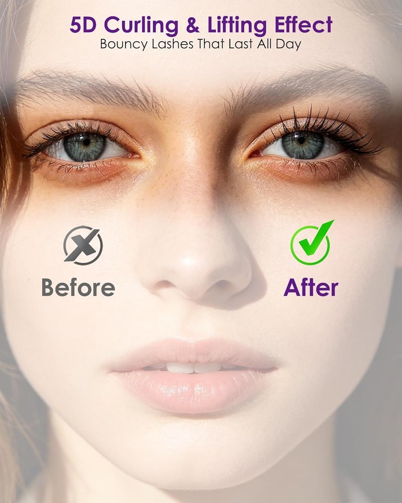 Iron Wand Mascara - Waterproof Black Mascara for Volume & Length | 5D Curling, Smudge-Proof, Clump-Free