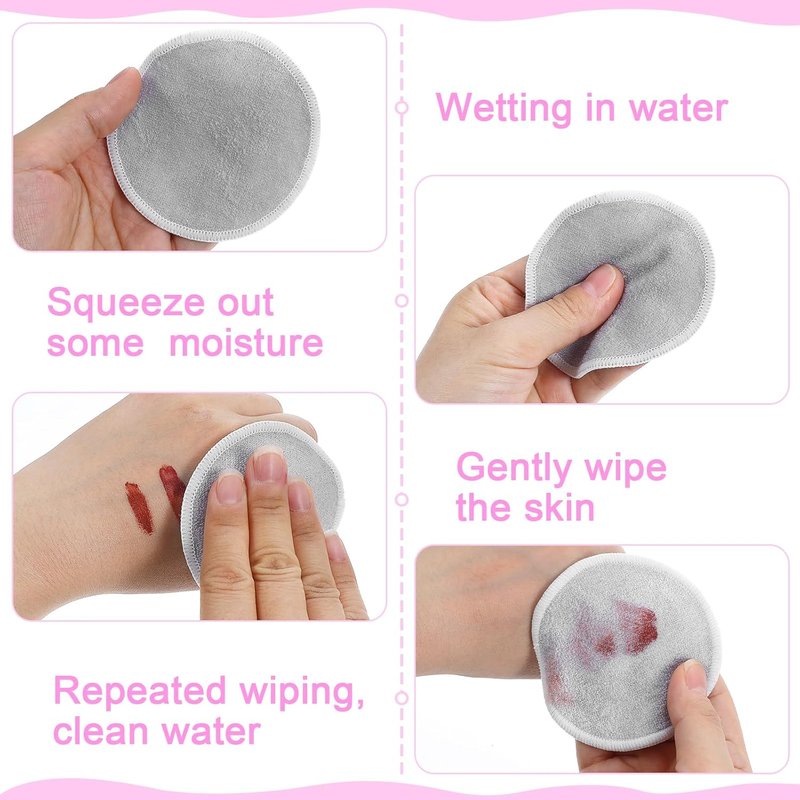 Reusable Makeup Remover Pads - 24 Multicolor Soft Microfiber Cloths with Washable Mesh Bag | Eco-Friendly Toner Rounds