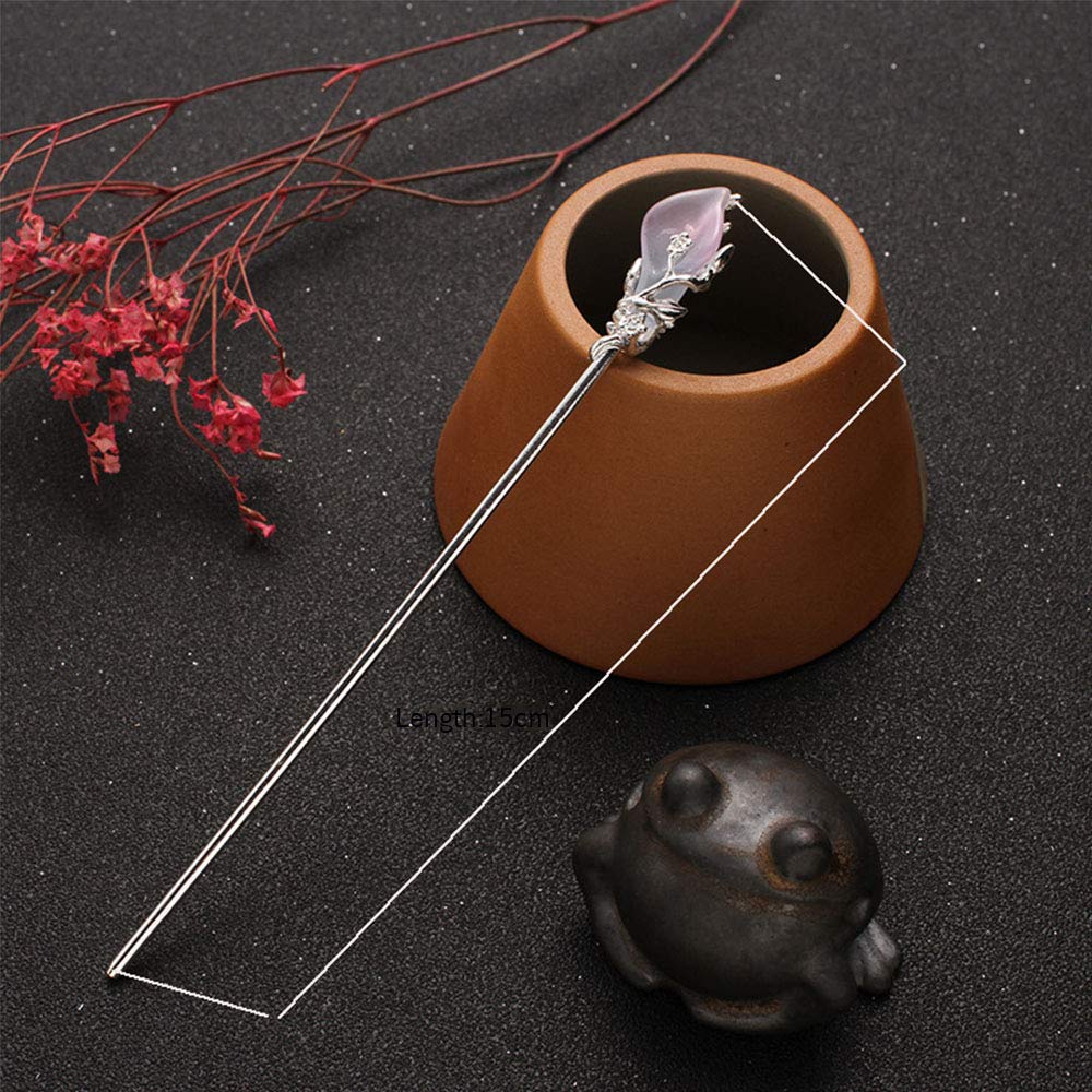 Metal Hairpin Female Hair Accessories Hair Fork Vintage Women Classic Chinese Style(silver&blue)