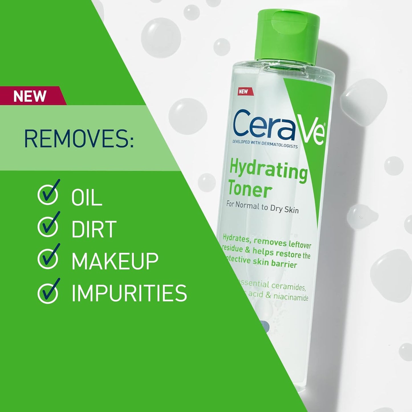 CeraVe Hydrating Toner for Sensitive Dry Skin - Alcohol-Free, Hyaluronic Acid & Niacinamide | 6.8 Fl Oz