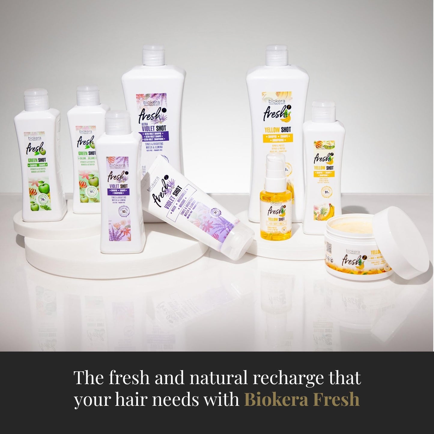 SALERM - Purple Mask - Biokera Fresh Violet Shot Mask - 200 ml - For Blonde, Gray, Highlighted, or Bleached Hair - Helps Neutralize Yellow Tones - Enhances Shine