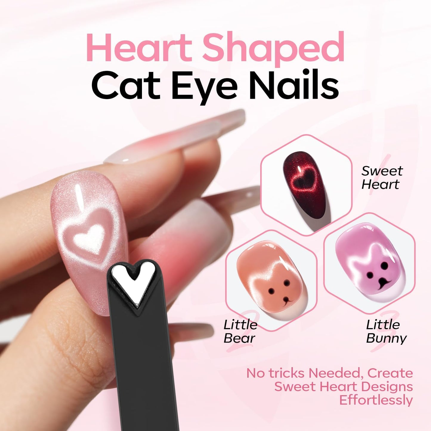 Modelones Cat Eye Magnet Black 8-in-1 Tool Strong Magnetic for Cateye Gel Polish