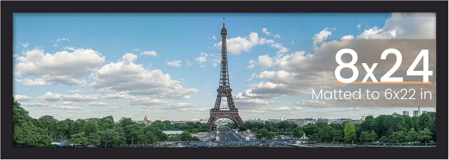 Upsimples 11x14 Picture Frame - Display 8x10 Photos with Mat or 11x14 Without Mat | Black Wall Hanging Frame