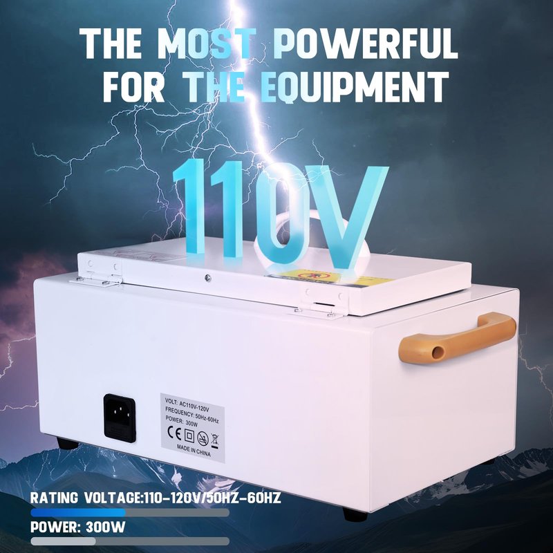 High Temperature Metal Tool Cleaning Box, 110V 300W 1.5L with Timer Manicure Pedicure SPA Salon Barber Equipment for Sundry Beauty Hair Nail Metal Tools with Handle