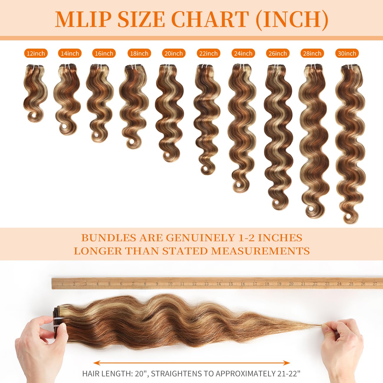 Blonde Bundles Body Wave Human Hair,3 Bundles 20 22 24 Inch 100g Each