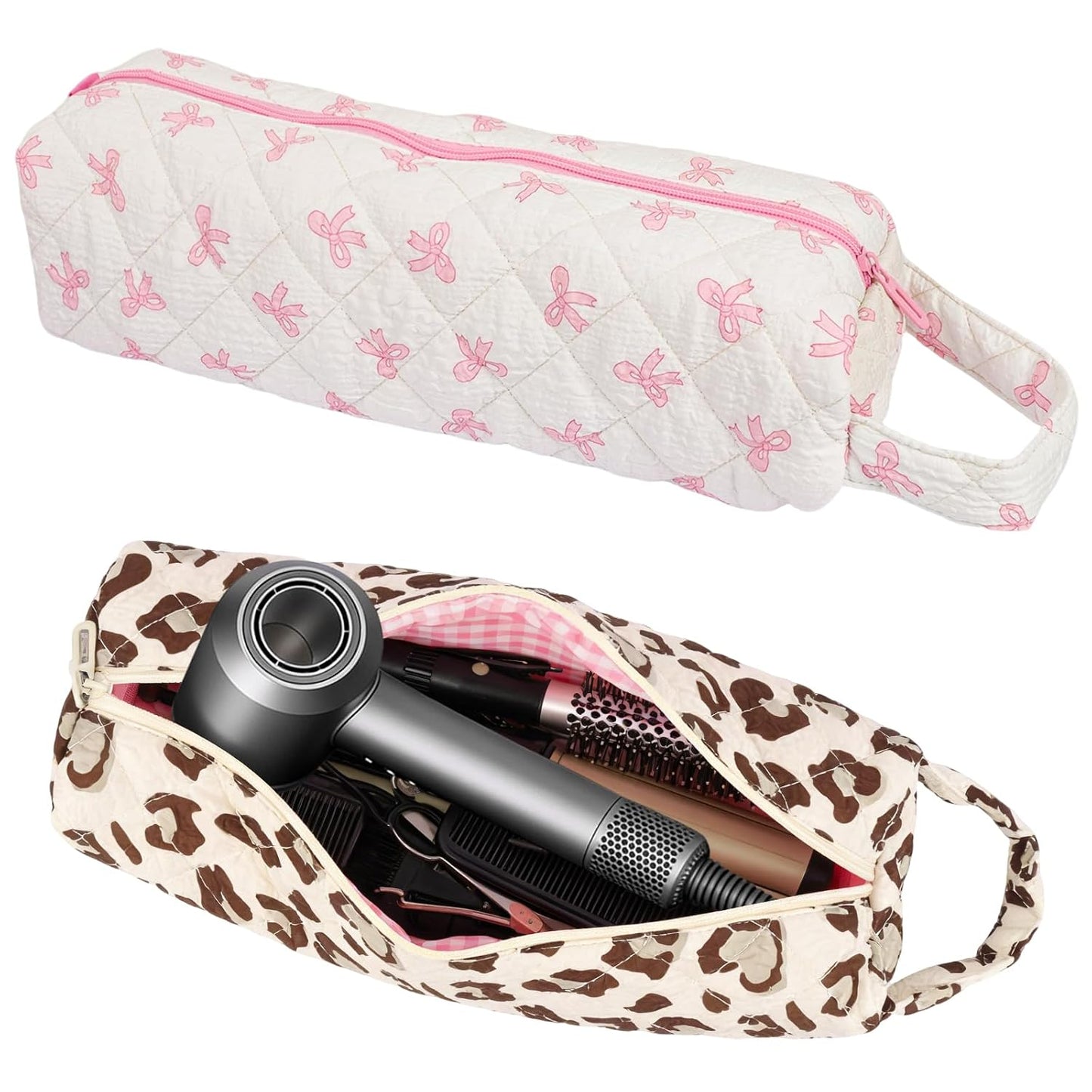 Hair Tools Travel Bag - Compact Case for Dyson Airwrap & Shark Flexstyle | 14" Portable Organizer in Blue Flower