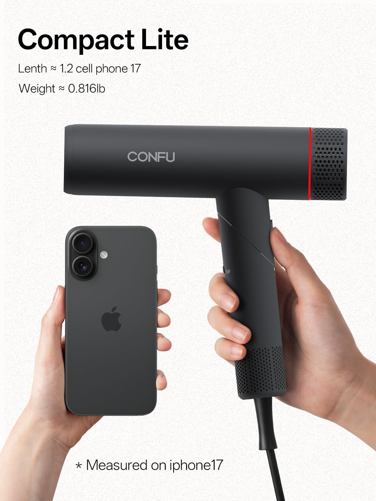 Hair Dryer, CONFU Hair Dryer with Diffuser 110000 RPM, High-Speed Professional Ionic Blow Dryer for Fast Drying, Hair Diffuser for Curly Hair for Home Travel