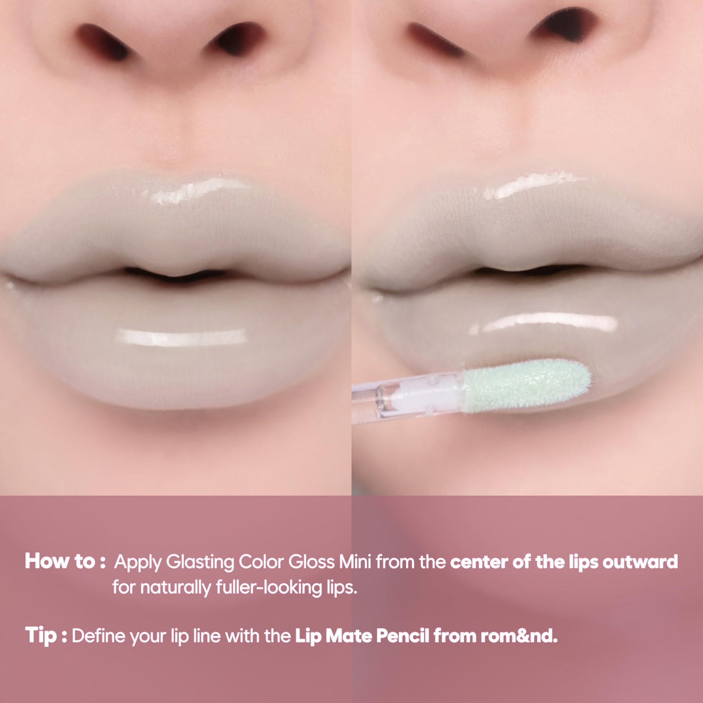 rom&nd GLASTING COLOR GLOSS MINI 15 MUGWORT TTEOK