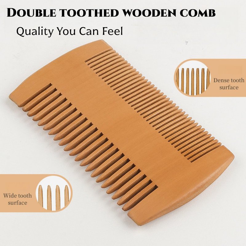 viviyoo Beard Brush and Comb Set for Men Boar Bristle Beard Brush, Wooden Comb & Travel Pouch White Elephant Gifts, Christmas Stocking Stuffers for Husband Dad Boyfriend Portable Beard Grooming Kit