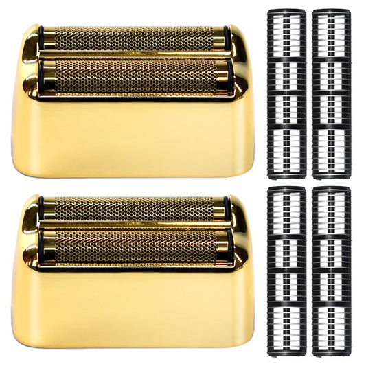 Replacement Foil and Cutter for BaBylissPRO Barberology Electric Shaver, Double Foil Shaver Replacement Head Compatible with BaBylissPRO Barberology FXFS2 Razors, 2PCS