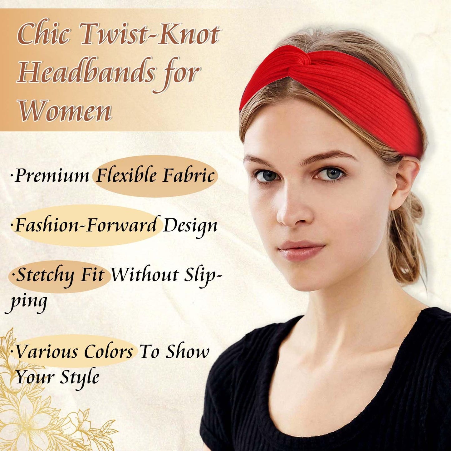 STGDAK Headband For Women's Hair Band Cute Hair Wrap Wide Headband 4Pcs