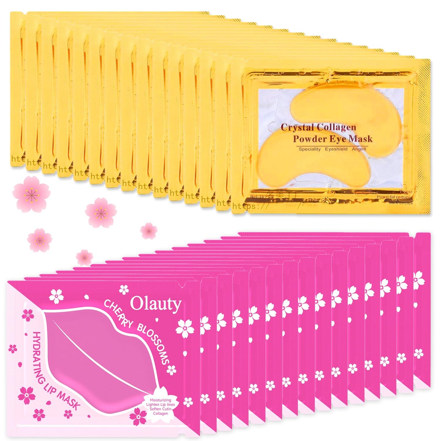 24K Gold Eye Masks & Lip Masks - Under Eye Patches for Puffy Eyes | Bridal Shower & Bachelorette Party Favors, Bulk Gifts