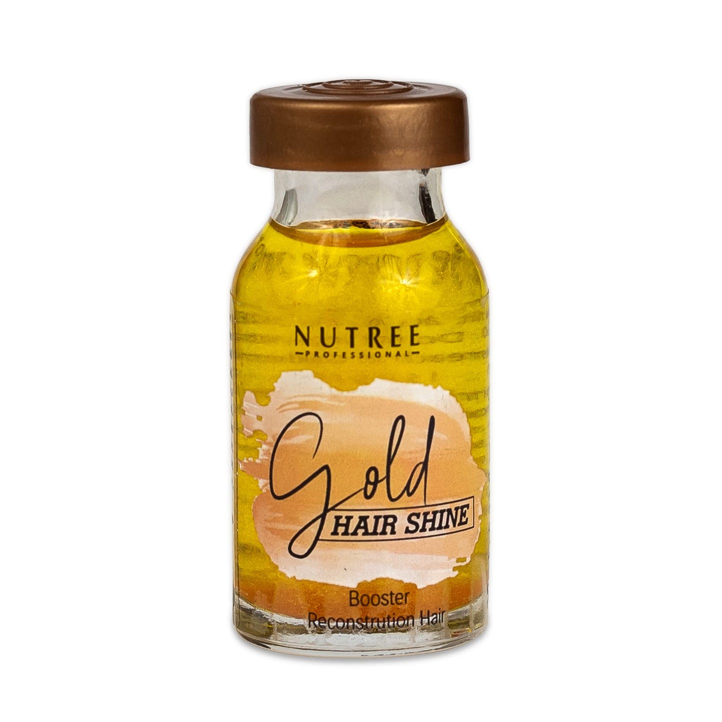 Gold Hair Shine Ampoule Booster Reconstruction Treatment with Shea Butter and Amino Acids – Deep Conditioning Serum for Smooth Soft and Shiny Hair – 0.33 fl oz