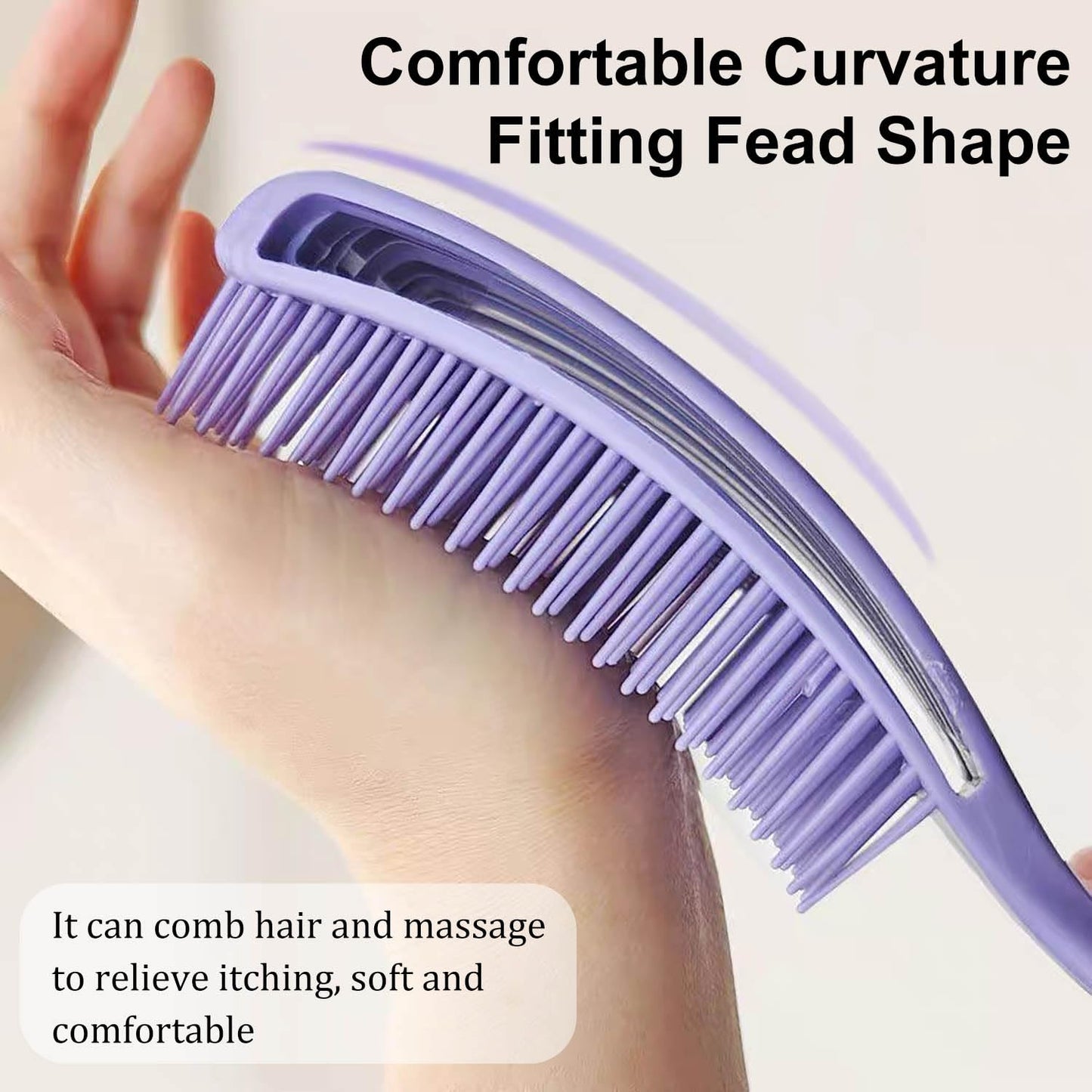 Professional Curved Vent Brush, Wet and Dry Use Curling Comb, Detangling and Massaging Hair Brush (Pink)