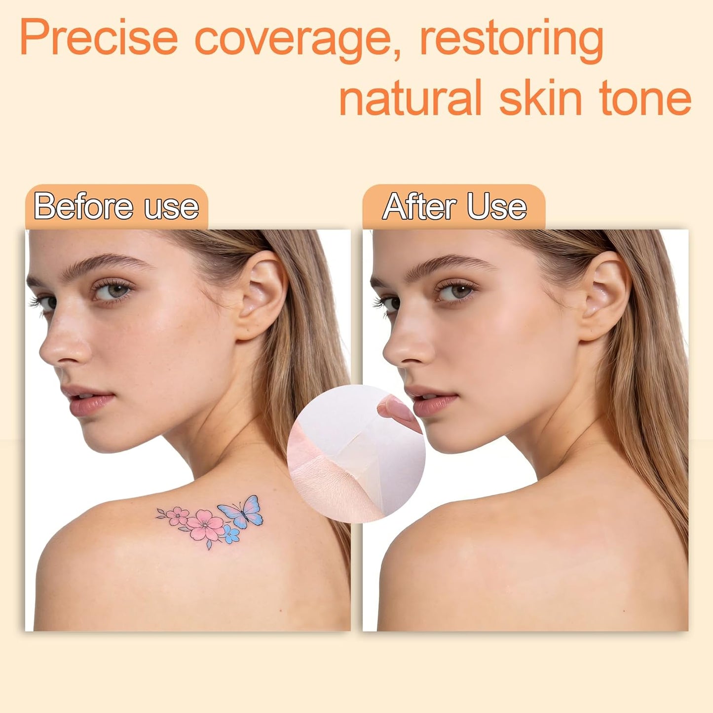 Tattoo Cover Up Patches - 10 PCS Waterproof Concealer for Tattoos, Scars & Birthmarks | Ideal for Fair Skin