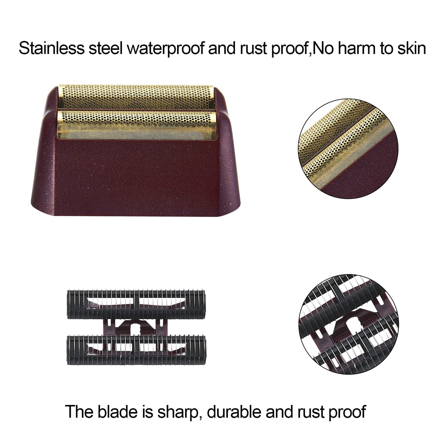 Replacement Foil Professional 5 Star Series Finale Shaver Shaper Super Close and Cutter Bar Assembly Compatible with Wahl Shaver Foil Model 7043-100,7031-100 Replacement Heads(3 Pack Red)
