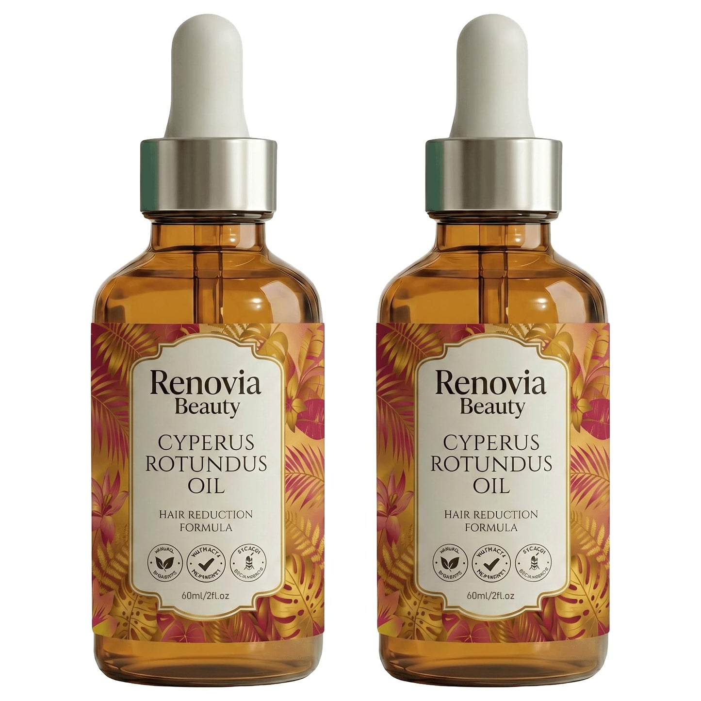 Renovia Beauty Cyperus Rotundus Oil, Renovia Beauty Hair Removal, Stop Unwanted Hair Growth Naturally,2fl.oz (2pcs)