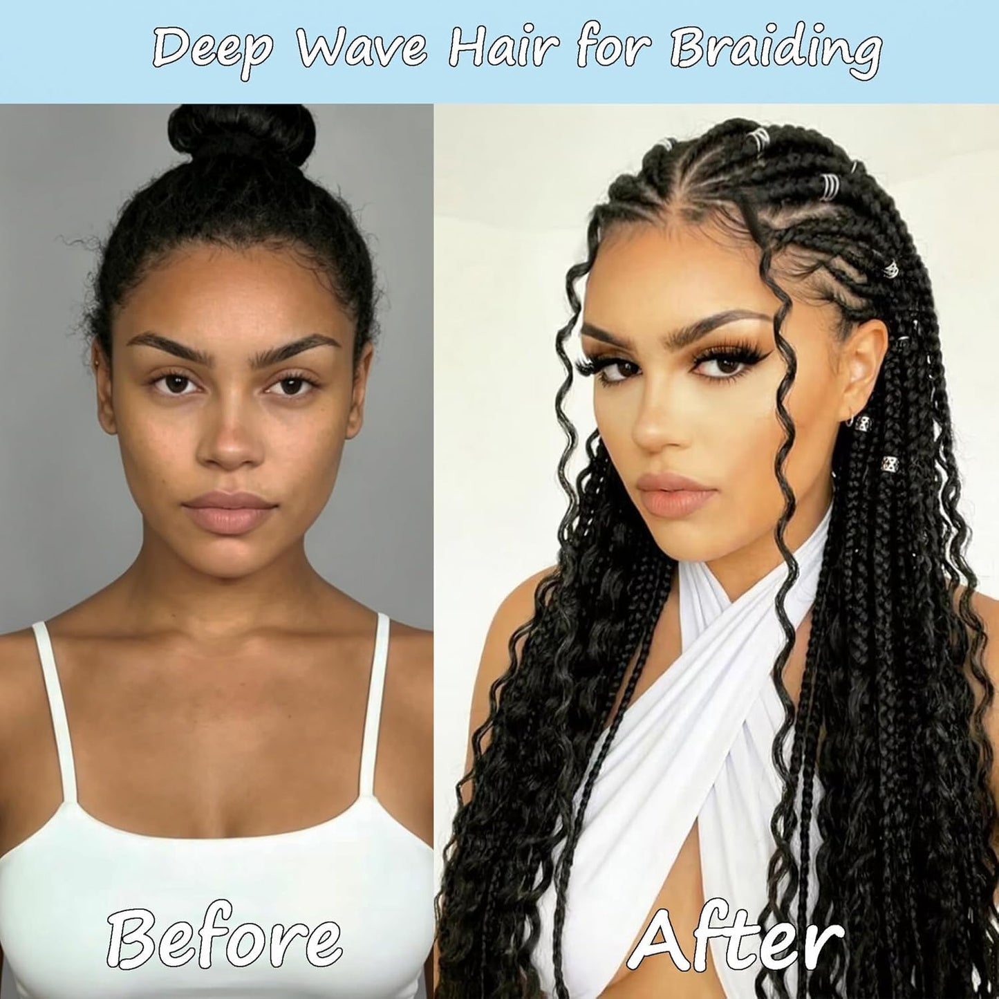 Blonde Human Braiding Hair for Boho Braids 3 Bundles 12 Inch 160g 12A 613 Blonde Deep Wave Braiding Hair for Braids Brazilian Bulk Human Hair Extensions