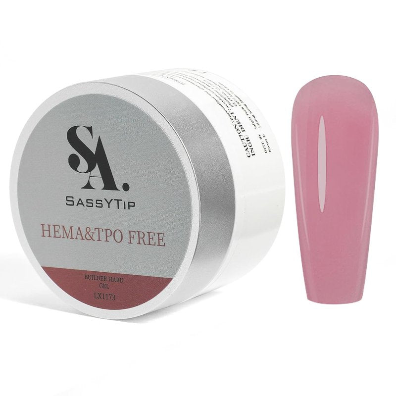 HEMA TPO Free Builder Hard Gel - Allergy-Friendly Nail Gel for DIY & Professional Use | 30g, 7 Colors (Berry Red)