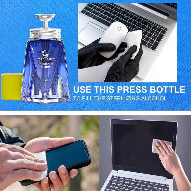 Glass Push Down Pump Dispenser Bottle - 5 Oz | Ideal for Nail Polish, Makeup Remover & Cleaning Solutions