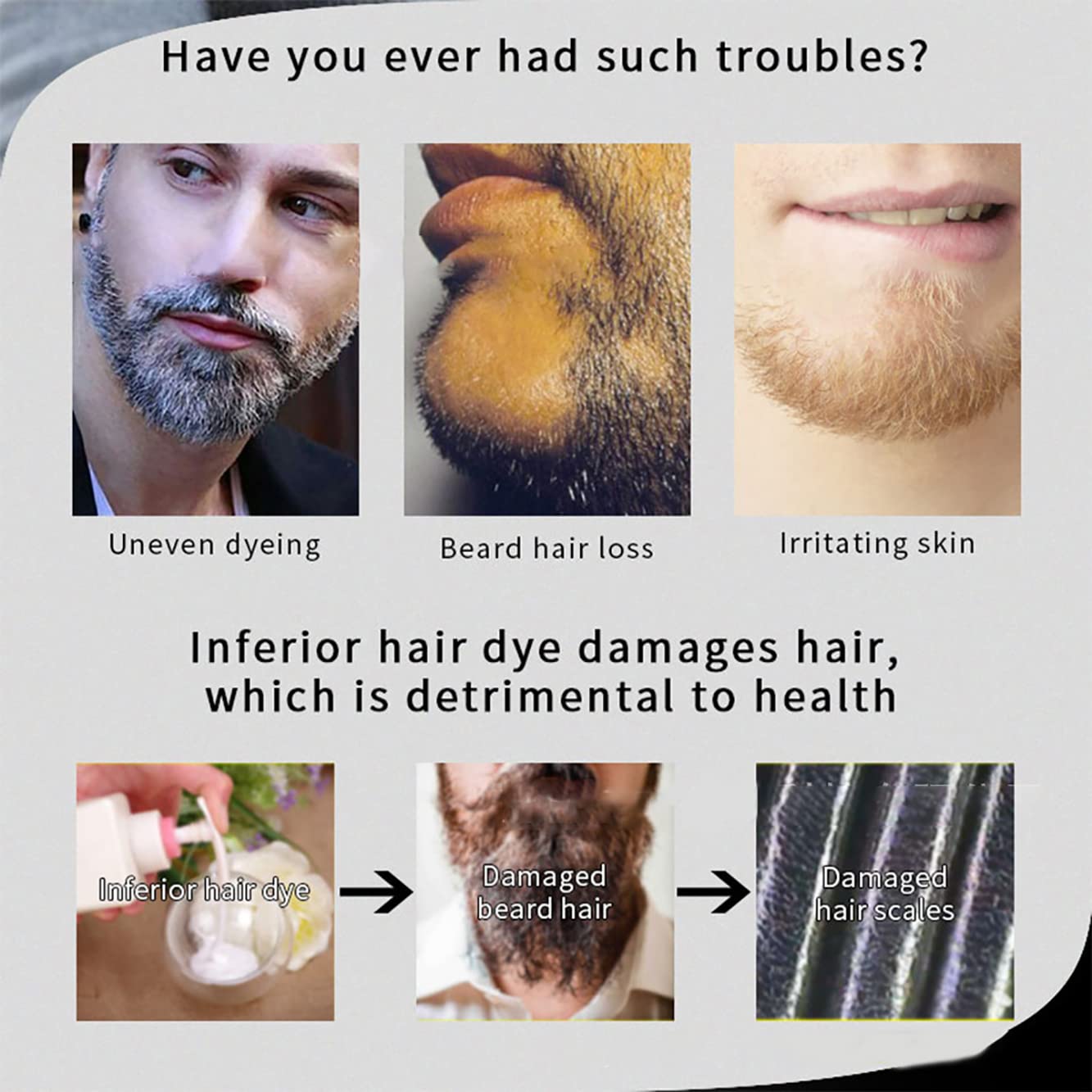 Natural Darkening Beard Blackening Color Shampoo, Beard Coloring for Men Dye Shampoo (1Box/10Pcs)