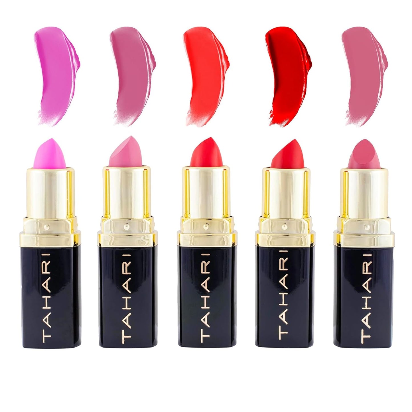 Tahari 5pc Lip Gloss Set - Long-Lasting Shimmery Lip Glosses for Women | Non-Sticky, High Shine Gift Set