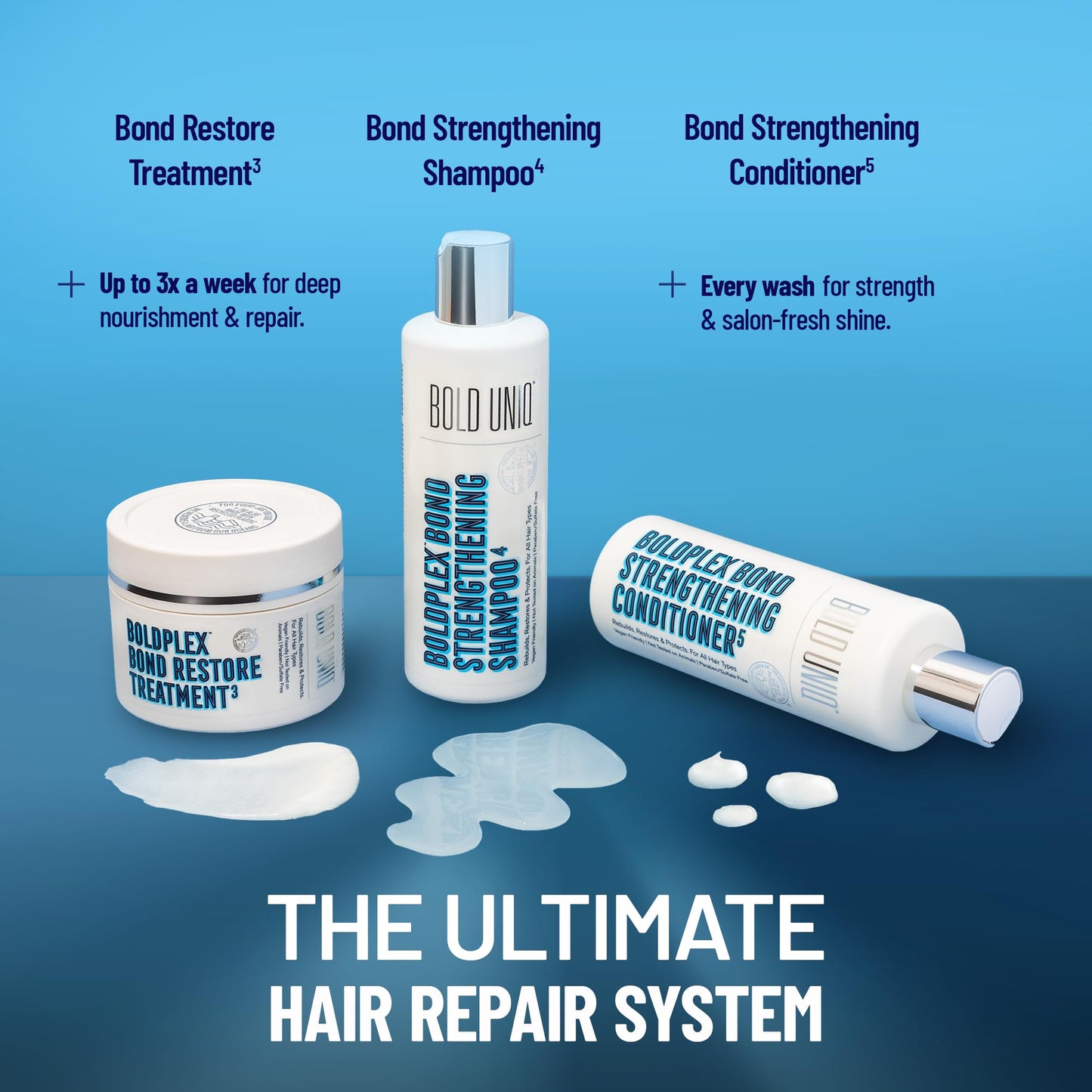 BOLD UNIQ BoldPlex Hair Mask, Deep Conditioning For Dry, Damaged Hair, Mascarilla Para El Cabello, Repairs and Nourishes Curly, Bleached, or Frizzy Hair, Deep Conditioner - 6.76 Fl Oz