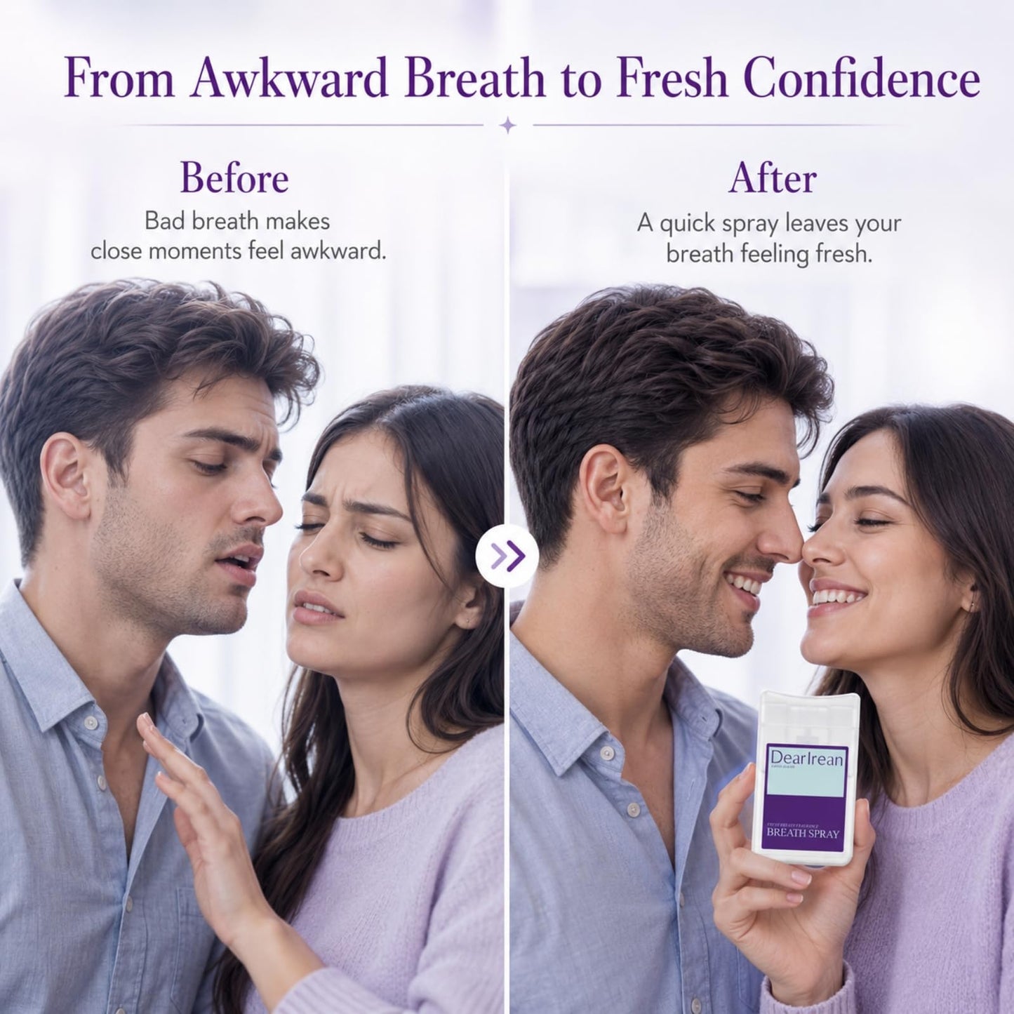 Dear Irean Breath Mouth Spray, Bad Breath Treatment for Adults, Dry Mouth Spray, Oral Probiotics for All-Day Fresh Breath Care, Cool Mint Breath Freshener, Alcohol-Free, Sugar Free, 0.57 Oz