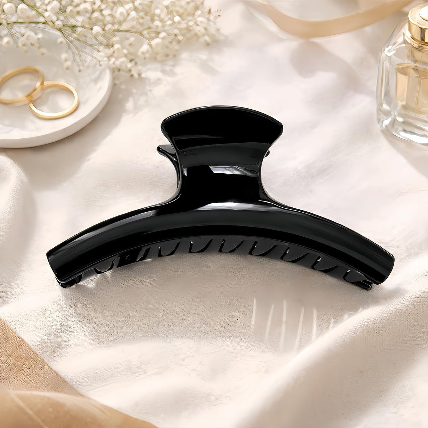 Extra Large Claw Clip - 6 Inch Jumbo Acrylic Hair Clip for Thick, Long Hair | Strong Grip Non-Slip Design - Black