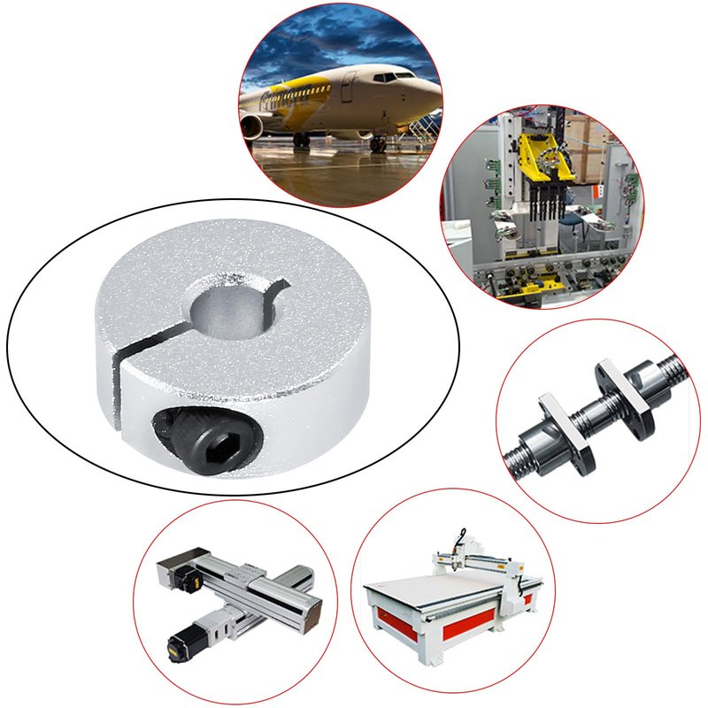 Hordion 4Pcs 6mm Split Shaft Collar, Aluminum One Piece Shaft Locking Collar, 6mm Bore Diameter, 20mm OD, 8mm Thickness, with M4 Screws