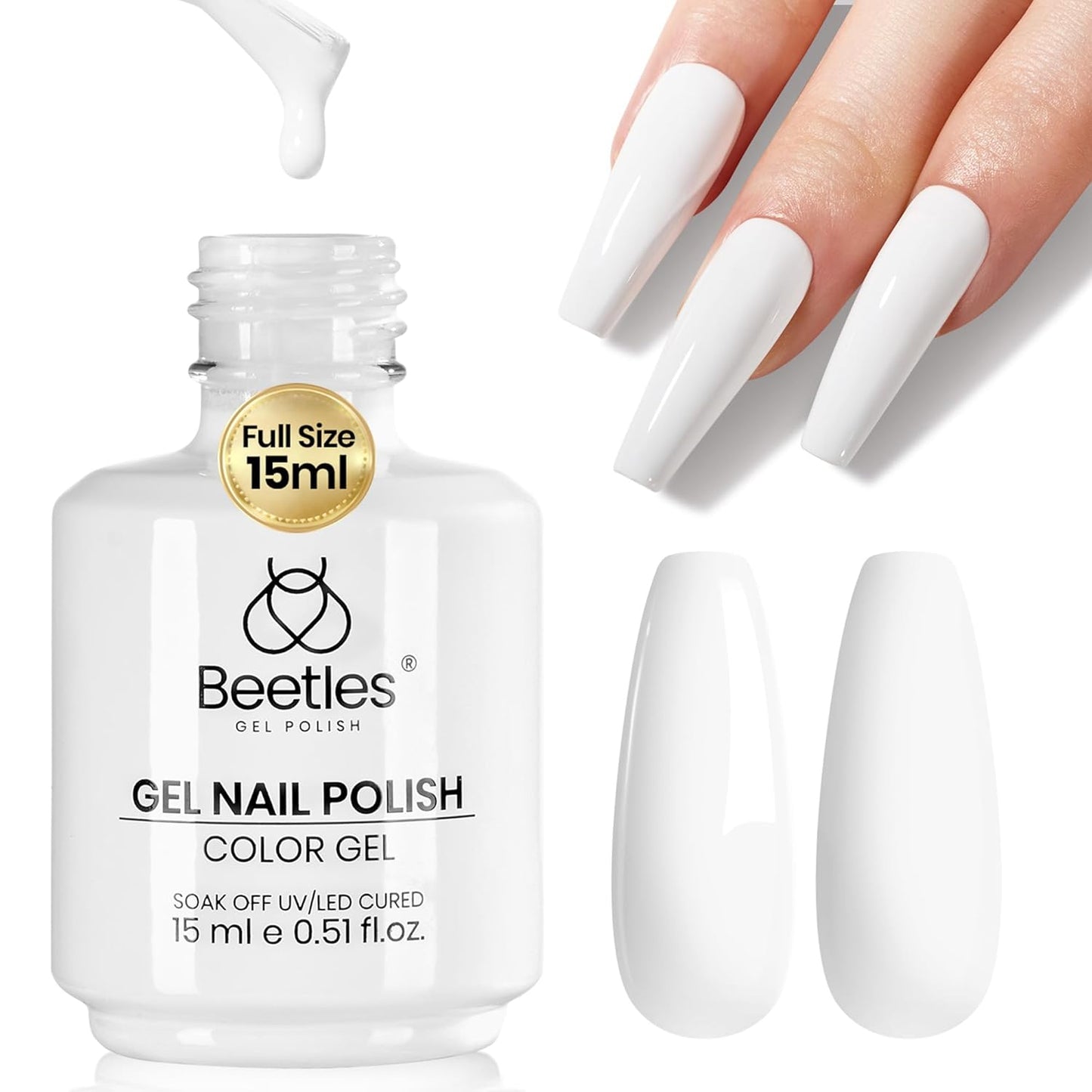 Beetles Purple Gel Polish - Lilac Light Purple Nail Color | 15ml Soak Off UV LED Gel for Summer Manicure
