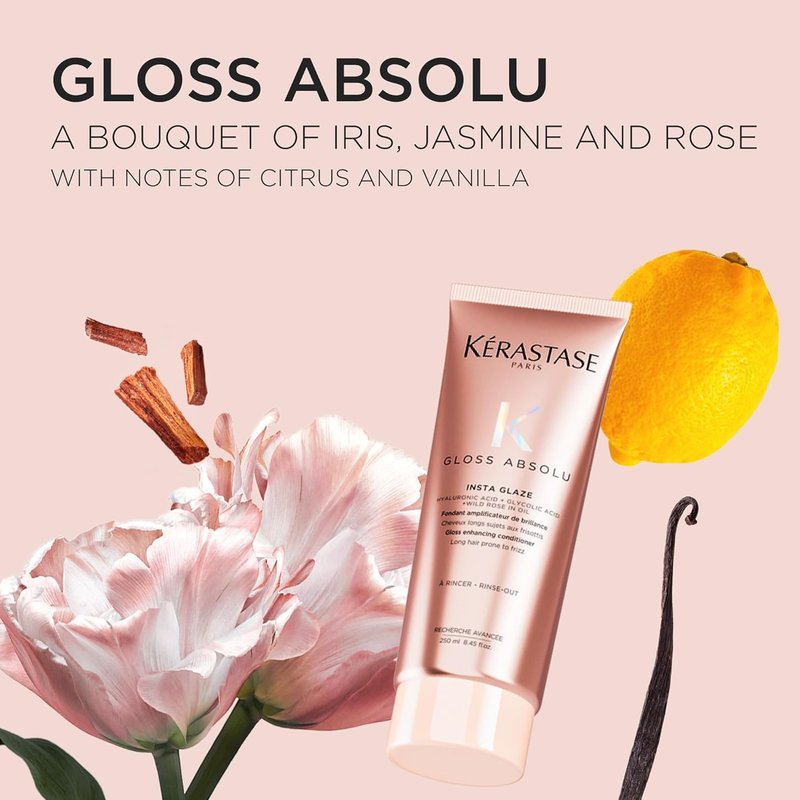 Kerastase Gloss Absolu Conditioner - High-Shine Anti-Frizz Formula for Glossy, Bouncy Hair | Deep Hydration & Detangling