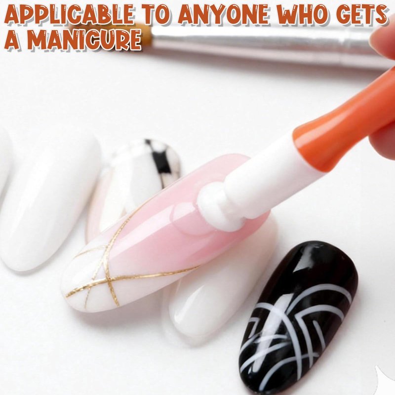 4Pcs Orange Press-Type Nail Tool, Silicone Material Long Nail Helper Tool Both Ends Can Be Used, Non-destructive Nail Replacement Suitable for Beginners & Professionals