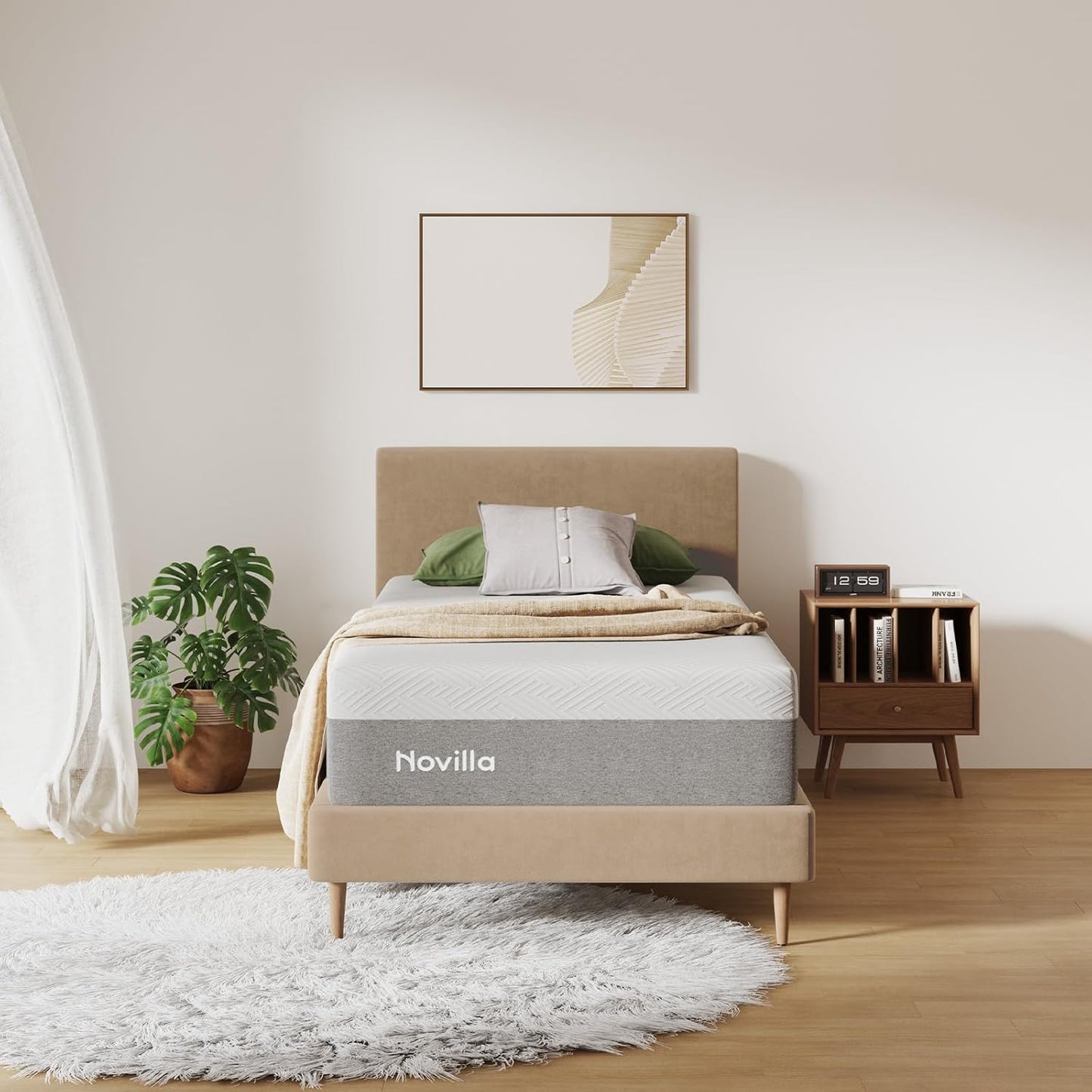 Novilla Bliss Queen Size Mattress - 12" Gel Memory Foam for Cool Sleep & Pressure Relief | Medium Plush Feel