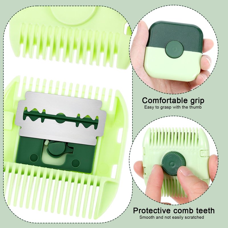 WJIAAA 2 in 1 Split End Hair Trimmer,3 Pcs Dual Side Split Ends Trimmer Bangs Clipper 2 in 1 Hair Cutting Comb Tools for Men Women