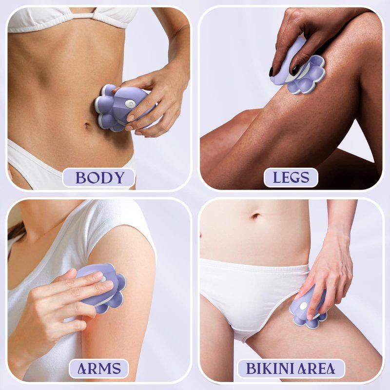 Bartrimber 7D Electric Razors for Women: Fast & Smooth Full-Area Electric Shaver for Women Flawless Legs, Waterproof Body Hair Remover for Wet Dry Use w/Light&Travel Cap, Gift for Ladies, Deep Purple