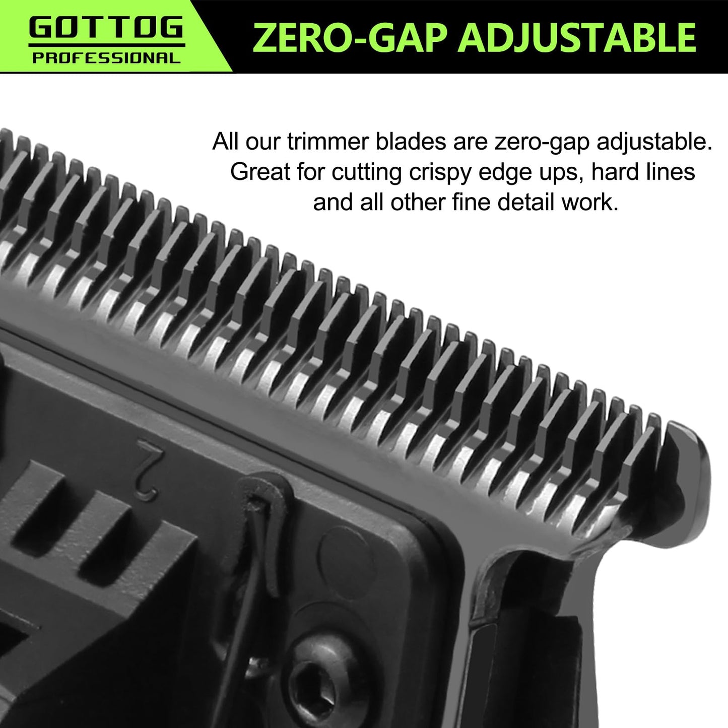 DLC 3.0 Replacement Blades for All FX787 & FX726 Trimmers, GOTTOG Zero-Gapped Replacement Blades Compatible with Barberology Trimmer Blades (FX707BD3) - Black