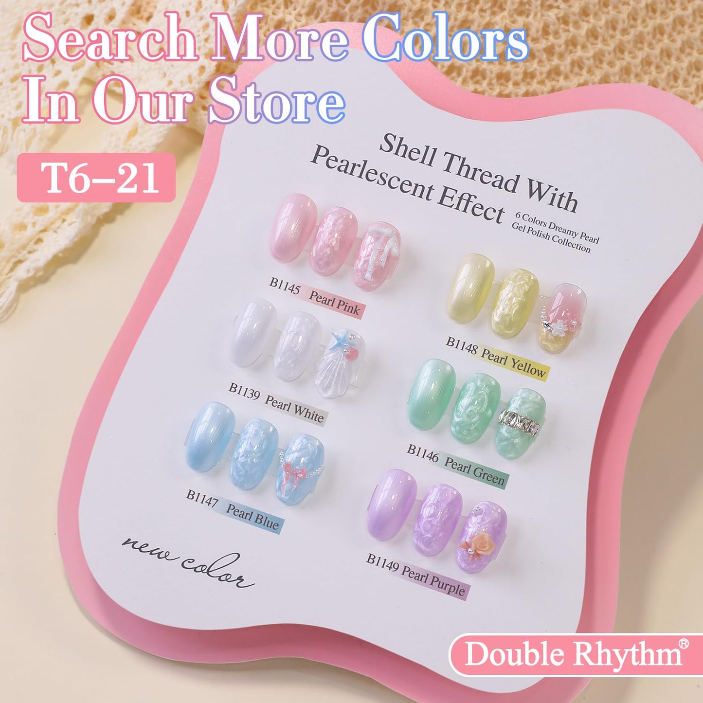 Double Rhythm 15ML Gel Nail Polish Pure Sheer Same Color Same Bottle Soak Off Gel Polish Art Manicure Salon DIY at Home for Women (Pearl White-B1139)