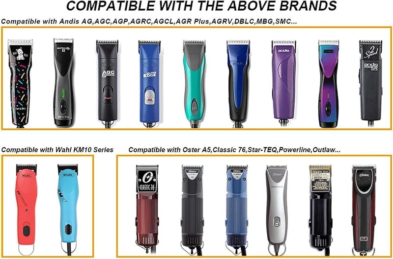 Professional Detachable Replacement Ceramic Blades Set,Cut Length,Compatible with Andis AGC,BDC,BGC,MBG Series/Oster Classic 76/Star-Teq/Power-Teq/A5 Clipper (0.5mm-9.5mm 5 PACK) Golden