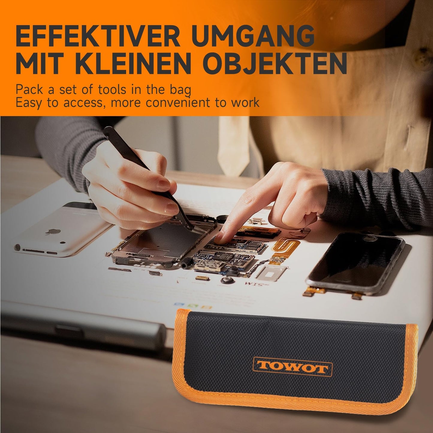 TOWOT Precision Tweezers, Pointed Tweezers for Electronics, Anti-static Stainless Steel Long Tweezers for Crafts, Soldering, Welding, and Jewelry Making Industrial Tweezers