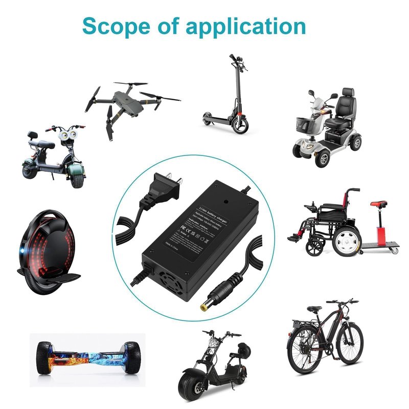 42V 2A Electric Scooter Charger for Hiboy S2 Pro/Lite, S2, KS4, KS4 Pro, NEX, NEX3, NEX5, Max, Max3, Max V2 Kidzone Bumper Car,DC Plug with 5.5 x 2.1 mm / 5.5 x 2.5 mm Tip Port for 36V Lithium Battery