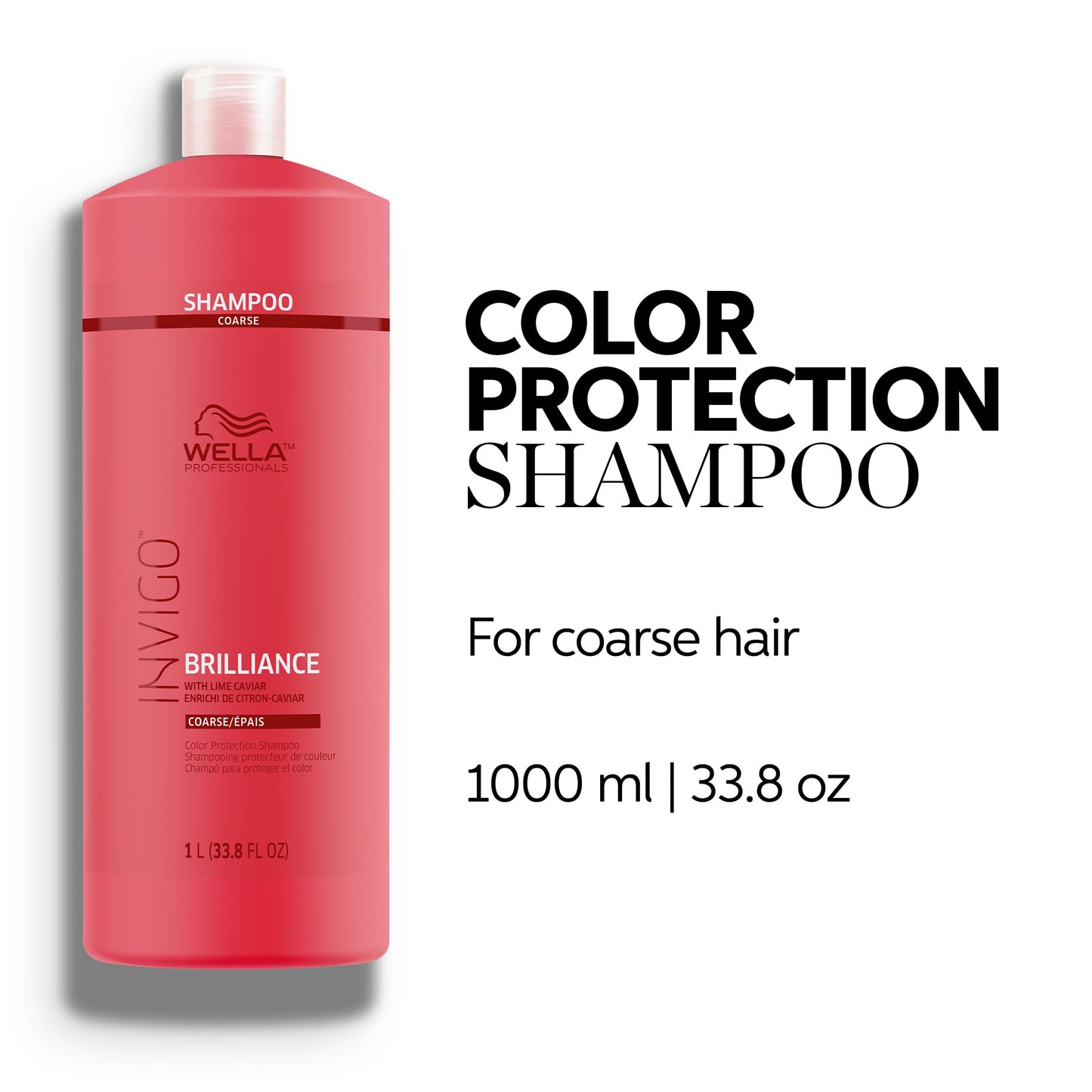 Wella Professionals Invigo Brilliance Shampoo for Coarse Hair | Color Protection & Vibrancy | 33.8 Fl Oz